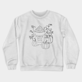 Pumpkin Spice Latte Drink - Black outline only Crewneck Sweatshirt